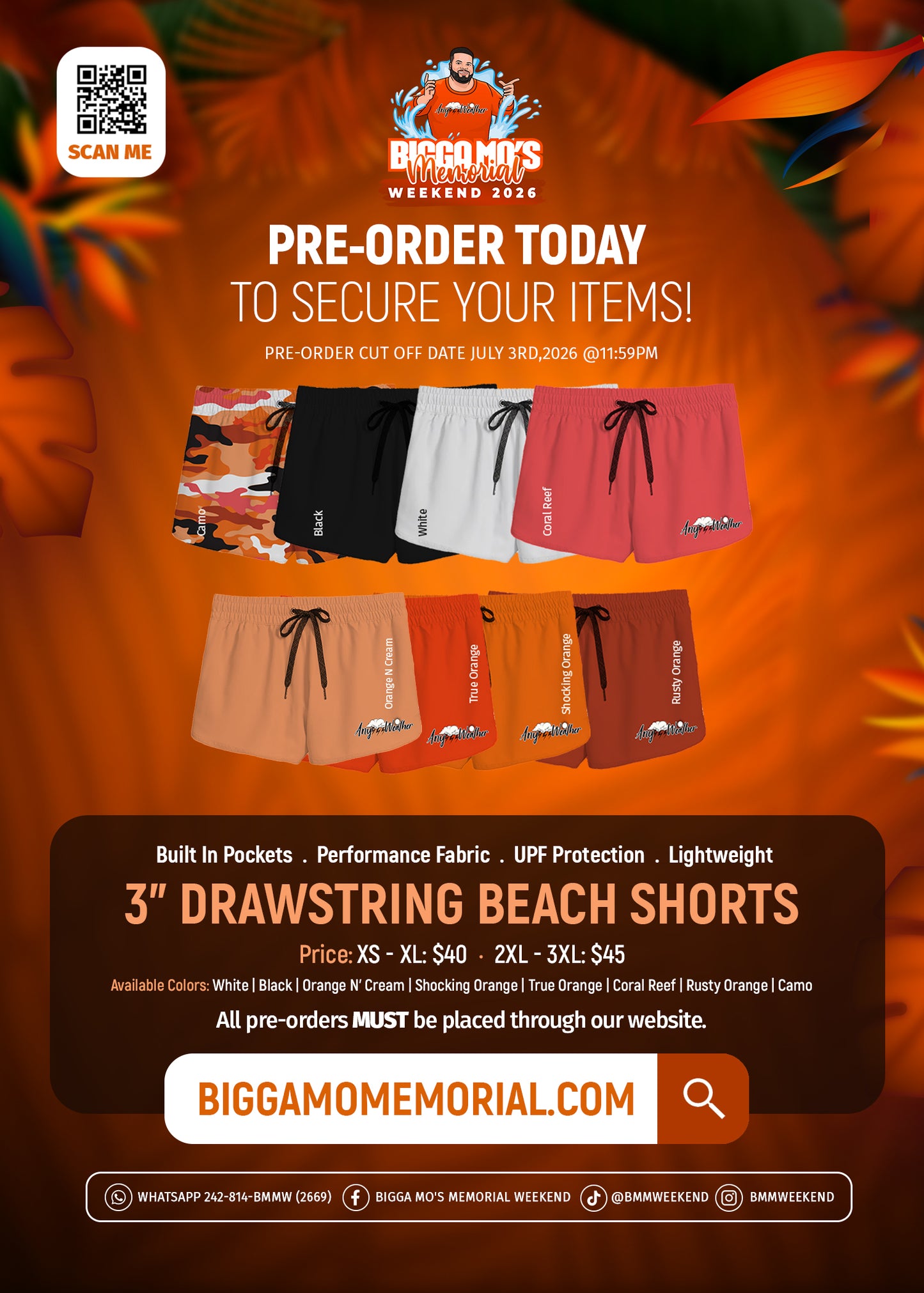 WOMEN'S 3INCH DRAWSTRING SHORTS