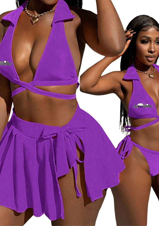 3 PIECE WRAP COLLAR BIKINI